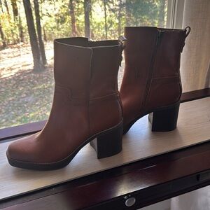 Franco Sarto Brown Leather Ankle Boots